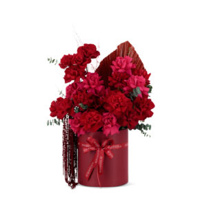 Red Rose Floral Hatbox