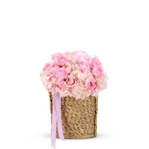 Pink Gentle Floral Basket