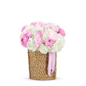 Peony and Hydrangea Floral Basket